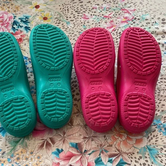 CROCS Women's Mules - Teal and Pink - Picture 5 of 5